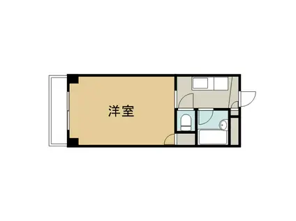 ラフィネ芦山(ワンルーム/1階)の間取り写真