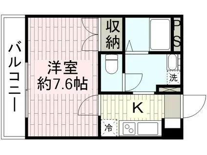 アンプルールフェール本川越(1K/3階)の間取り写真