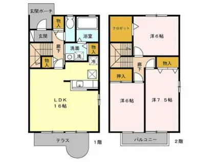 シャンティーユ大竹山(3LDK)の間取り写真