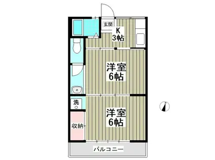 コーポフローレス(2K/1階)の間取り写真