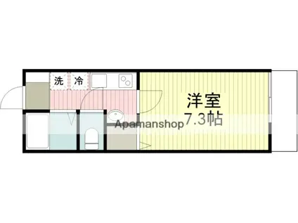 アンビション川越(1K/1階)の間取り写真