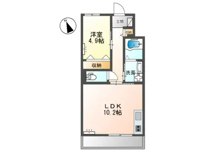 スレッド (1LDK/2階)の間取り写真