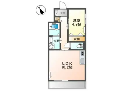 スレッド (1LDK/3階)の間取り写真