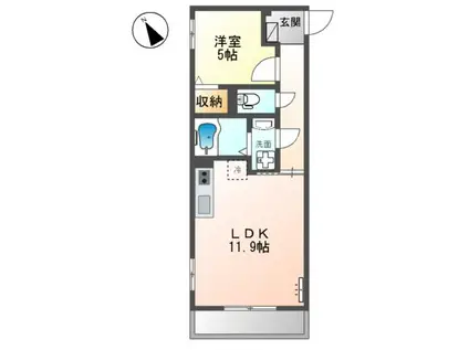 スレッド (1LDK/2階)の間取り写真