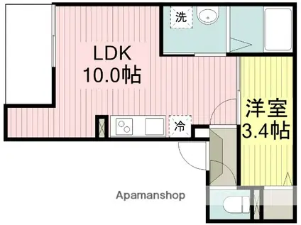 JACK MATOBA Ⅰ(1LDK/2階)の間取り写真