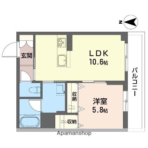 ステラ川越松江町(1LDK/3階)の間取り写真