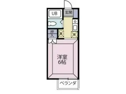 クロノス霞ヶ関(1K/2階)の間取り写真