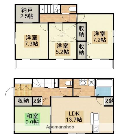 東武鉄道東上線 鶴ケ島駅 徒歩10分 2階建 築19年(4LDK)の間取り写真