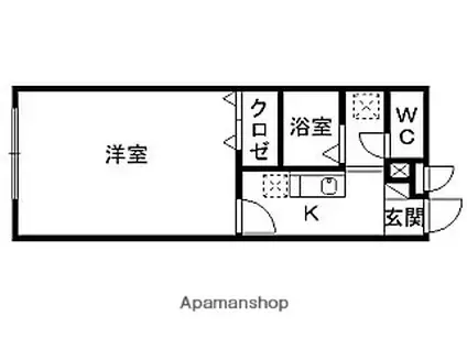 プレジール今成(1K/2階)の間取り写真