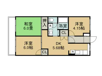 紫野ハイツ(3DK/1階)の間取り写真