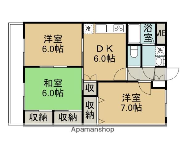 パークサイドシティ(3DK/1階)の間取り写真