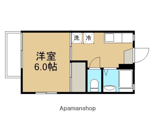 グリーンシティハウスA棟(1K/2階)の間取り写真