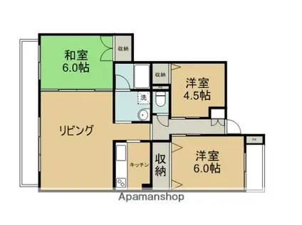 インテリジェンス川越西(3LDK/3階)の間取り写真