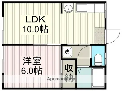 小和瀬ハイツ(1LDK/1階)の間取り写真