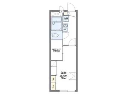 レオパレススカイクレイン(1K/2階)の間取り写真