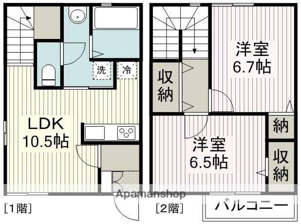 西武鉄道新宿線 南大塚駅 徒歩19分 2階建 築11年(2LDK)の間取り写真