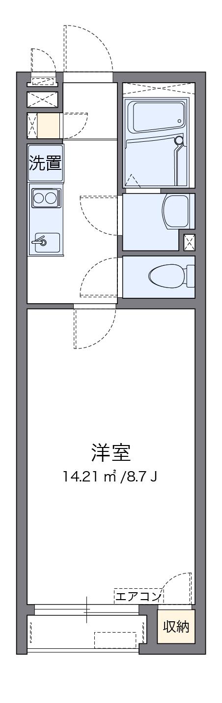 クレイノフォレスト早坂(1K/2階)の間取り写真