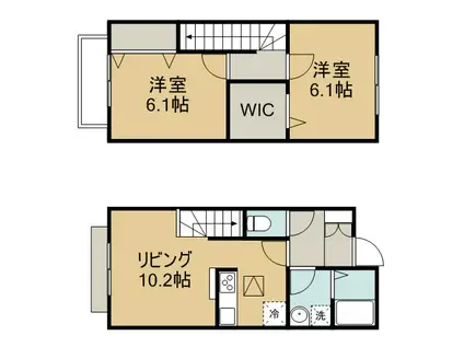 クレール栗崎(2LDK/1階)の間取り写真