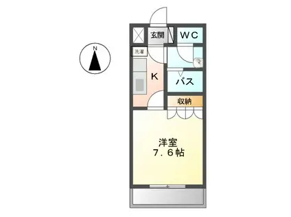 イセ・ビエント(1K/2階)の間取り写真