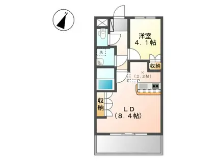グランドハイム(1LDK/1階)の間取り写真