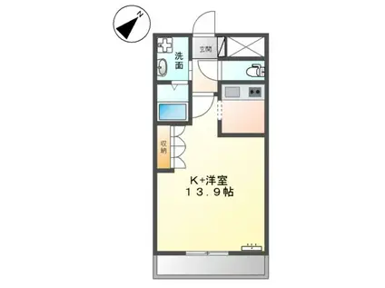 エクセルハイム(1K/1階)の間取り写真