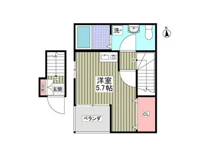 MQUARTO的場(ワンルーム/2階)の間取り写真