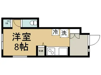 クアトロ・カシェット(ワンルーム/1階)の間取り写真