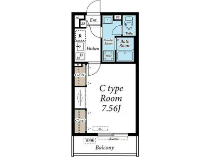 リブリ・坂戸南町(1K/2階)の間取り写真