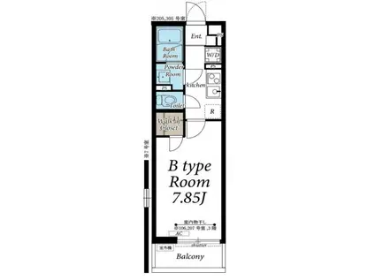 リブリ・メルシャン南町(1K/1階)の間取り写真