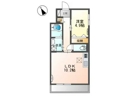 スレッド (1LDK/1階)の間取り写真