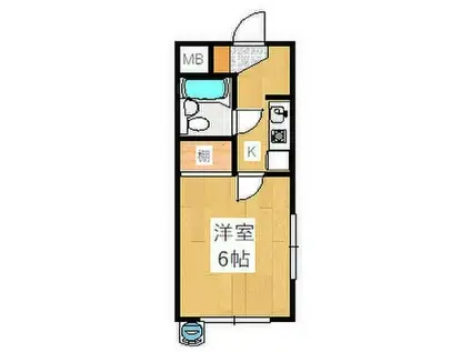 エトワール長瀬(1K/1階)の間取り写真