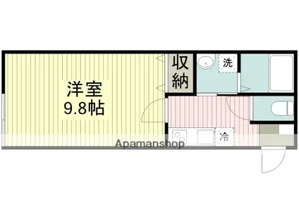 AMBITION的場(1K/3階)の間取り写真