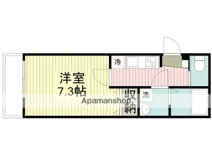 GRADUS坂戸Ⅲ(1K/1階)の間取り写真