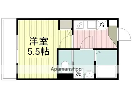 GRADUS坂戸Ⅲ(1K/2階)の間取り写真