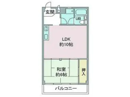 クロノス坂戸ノース(1LDK/3階)の間取り写真
