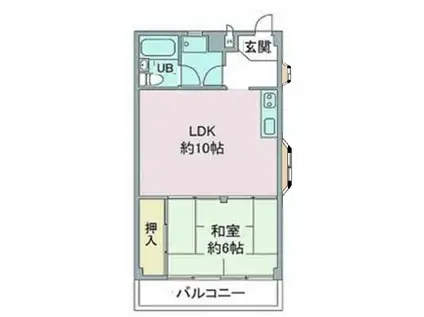 クロノス坂戸ノース(1LDK/3階)の間取り写真