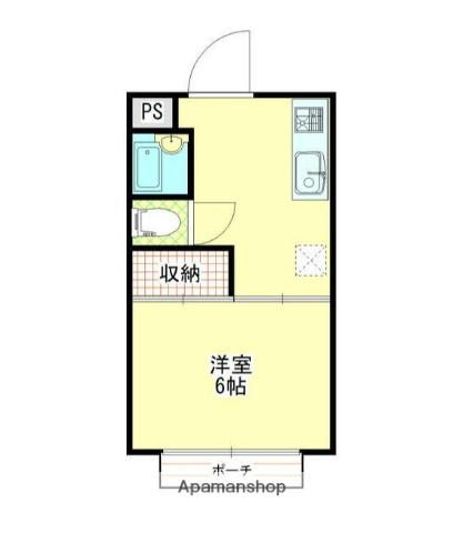 プラザイン西大家(1K/1階)の間取り写真