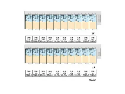 レオパレスミレ鶴ヶ丘第1(1K/2階)の間取り写真