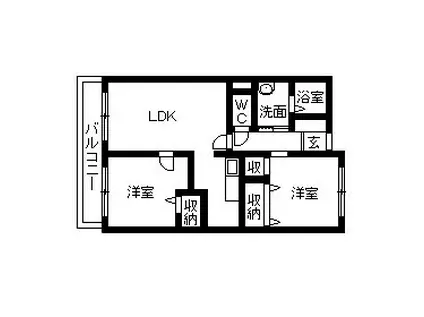 富士シャルマン(2LDK/3階)の間取り写真