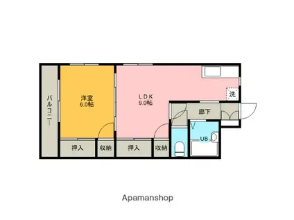 ビレッジ(1LDK/3階)の間取り写真