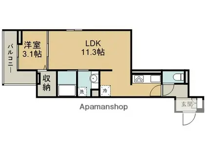 D-ROOM東田町PJ(1LDK/3階)の間取り写真