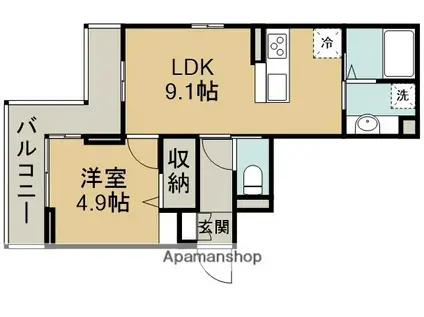 D-ROOM東田町PJ(1LDK/2階)の間取り写真