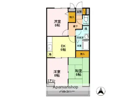 プレヤーデンB(3DK/3階)の間取り写真