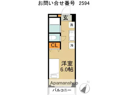 サンフレール(ワンルーム/3階)の間取り写真