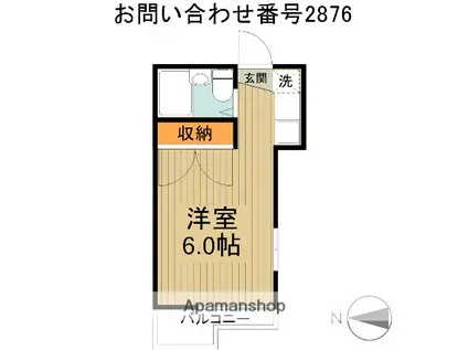 エンゼルハイム(ワンルーム/1階)の間取り写真