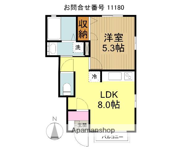 ビュースハイム(1LDK/1階)の間取り写真
