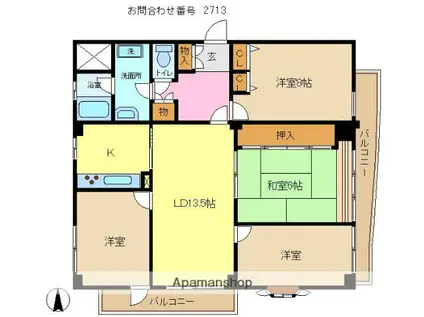 日新けやき台マンション(4LDK/3階)の間取り写真
