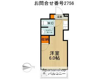 ベルエアガーデン7(ワンルーム/2階)の間取り写真