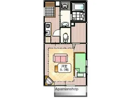 アンジェリーク(1K/1階)の間取り写真