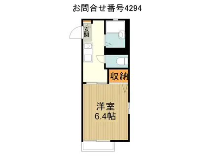 グリーンサイドハイム(1K/1階)の間取り写真